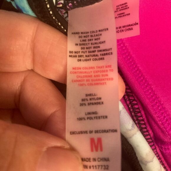 ZeroXPosur Pink and Blue Patterned Tankini - Picture 2 of 8